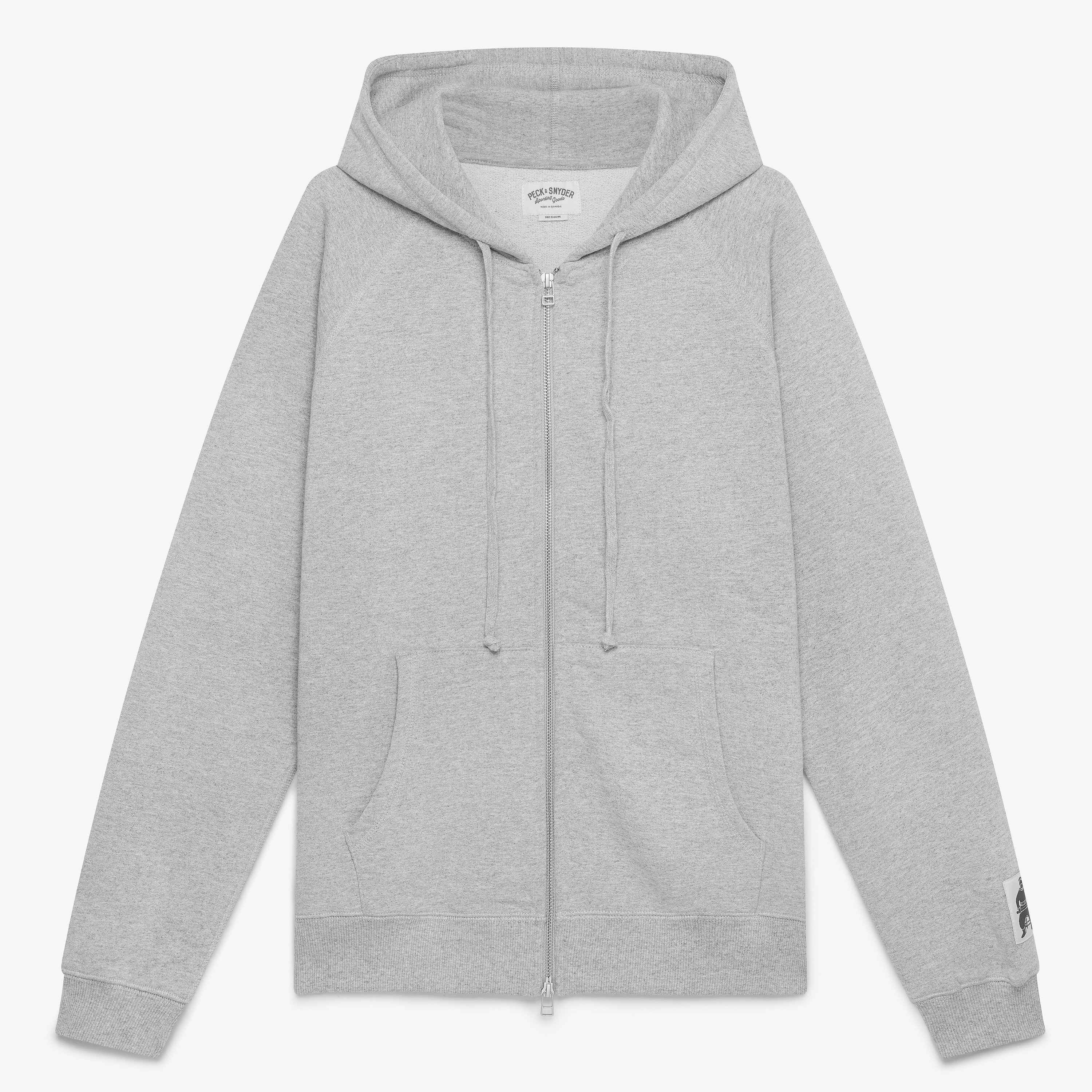 Full Zip Raglan Hoodie - Grey