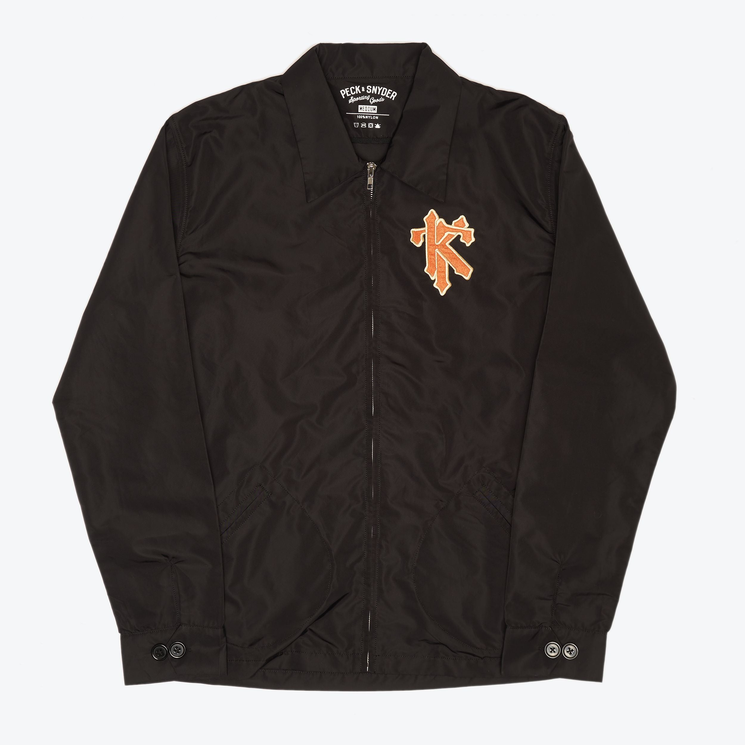 knosis Coach Jacket M 蛇刺繍 コーチジャケット【ブラック】 刺繍ワッペン WEDNESDAY GYM